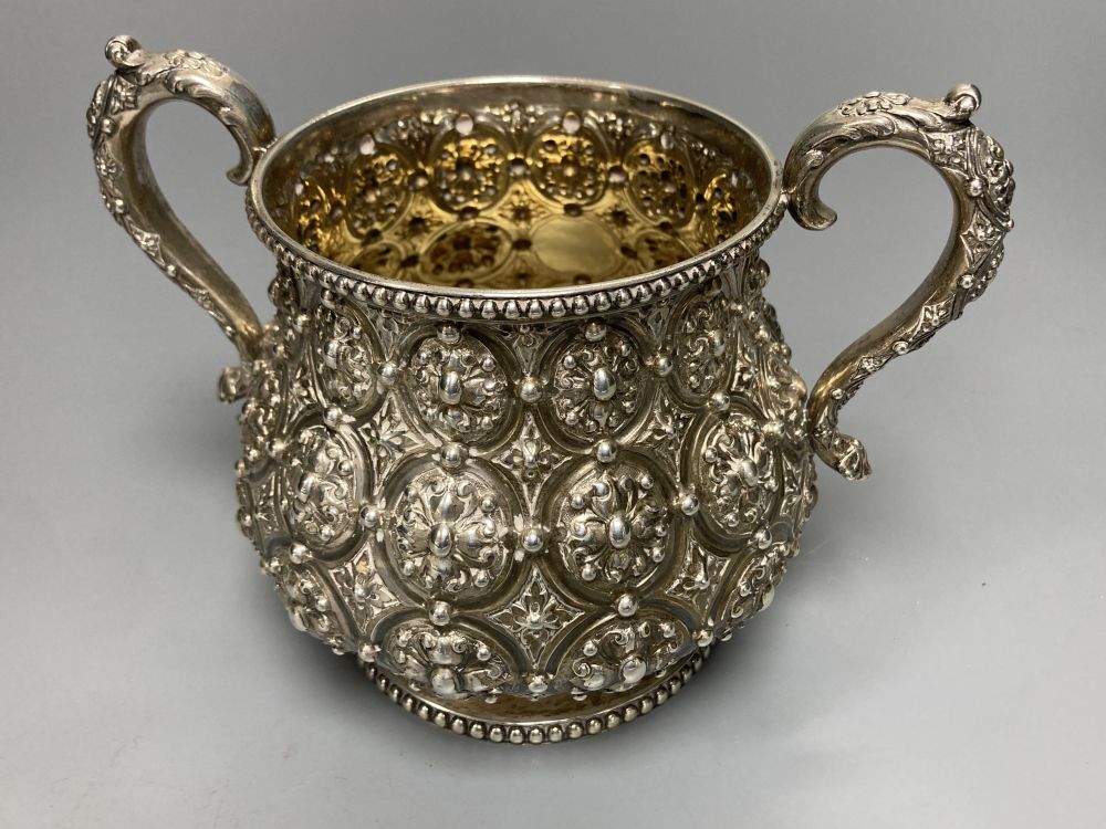 A Victorian silver two handled sugar bowl by Robert Hennell III, London, 1863,